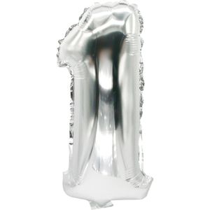 Luftballons Papstar 86831 Zahlenballon 1, silber