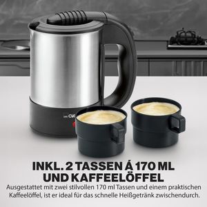 Produktbild für Wasserkocher Clatronic WKR3624 Reisekocher, silber
