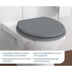 Produktbild für WC-Sitz Schütte Spirit Grau 80102, oval, aus Holz