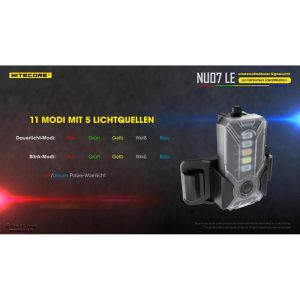 Produktbild für Warnleuchte Nitecore NU07LE, RGBW, mit 180° LED