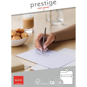 Produktbild für Briefumschläge ELCO 73118.12 Prestige, weiß, C6