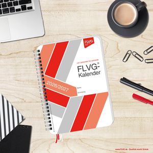 Produktbild für Lehrerkalender FLVG A5LK, rot, Schuljahr 2026/2027