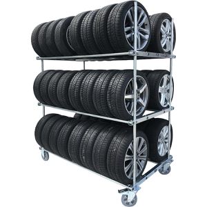 Reifenwagen Bertele Gigant XL, Metall, silber, für 48 Reifen