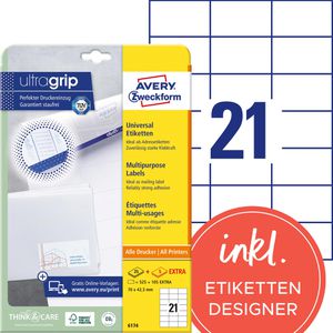 Produktbild für Universaletiketten Zweckform 6174, selbstklebend, weiß
