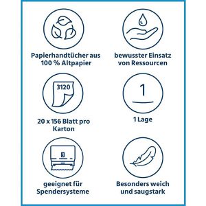 Produktbild für Papierhandtücher Oecolife Natural, 4901200, 1-lagig