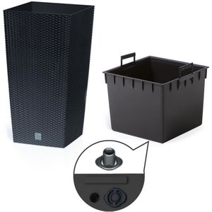 Produktbild für Übertopf Prosperplast Rato Square, anthrazit, 33 x 61 x 33 cm