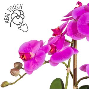 Höhe Böttcher 30 in AG Orchidee, – Kunstblume Phalaenopsis, silberner lila, cm Ovalvase, Creativ-green