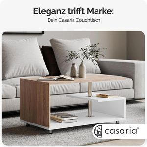 Produktbild für Couchtisch CASARIA Orlando, aus Holz, eiche / weiß