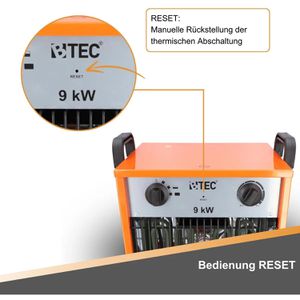 Produktbild für Heizlüfter BTEC 120863, mit 3 Stufen bis 9000 Watt
