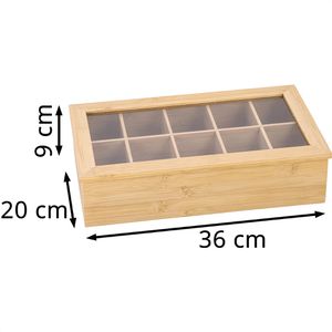 Produktbild für Teebox Zeller 25361, für Teebeutel, natur, aus Bambus
