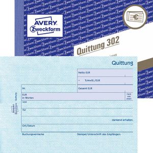 Quittungsblock Zweckform 302, fälschungssicher, MwSt. separat