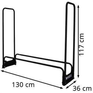Produktbild für Kaminholzregal PROREGAL Chimera, mit Schutzplane, schwarz