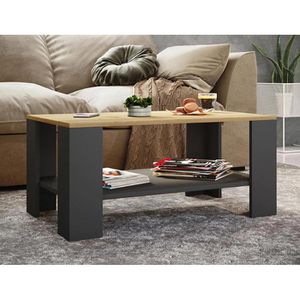 Produktbild für Couchtisch VCM Dalus 918842, aus Holz, eiche / anthrazit