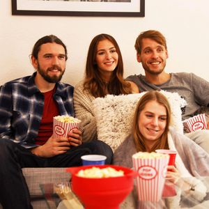 Produktbild für Popcorn-Tüten Relaxdays rot/weiß