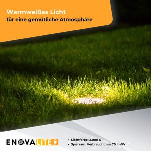 Produktbild für Wegeleuchte Enovalite ELED700300, silber, mit 230 V Netzstrom
