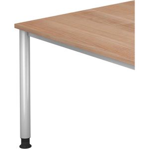 Produktbild für Schreibtisch Hammerbacher H-Serie, nussbaum / silber
