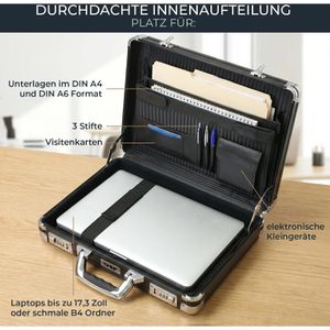 Produktbild für Aktenkoffer HMF 14651-02, schwarz, mit Laptopfach