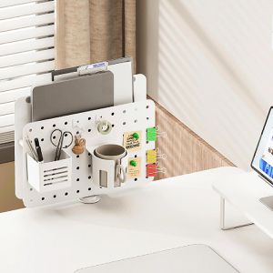 Produktbild für Tischtrennwand LogiLink Pegboard PB0106, weiß