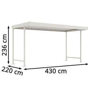 Produktbild für Fahrradunterstand WSM Leipzig L14, grauweiß, aus Metall