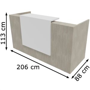 Produktbild für Empfangstheke Quadrifoglio Z2C04, weiß / beton