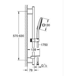 Produktbild für Brausegarnitur GROHE Vitalio SmartActive 130 Cube