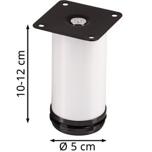 Produktbild für Möbelfuß SO-TECH JIMMY, 118111, weiß, Metall