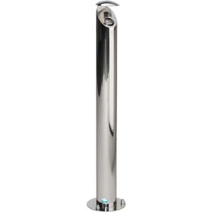 Aschenbecher VAR H103, mattsilber, Outdoor, mit Dach