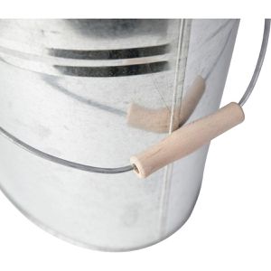 Produktbild für Ascheeimer Kamino-Flam 333258, silber, mit Holzgriff &amp; Deckel