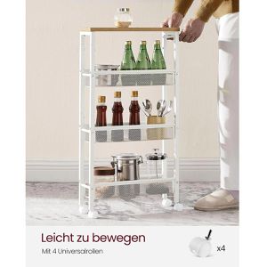 Produktbild für Nischenregal Vasagle LRC032W09, weiß, mit Rollen