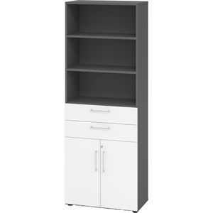 Produktbild für Kombischrank Hammerbacher Serie 9 Advanced, weiß / graphit