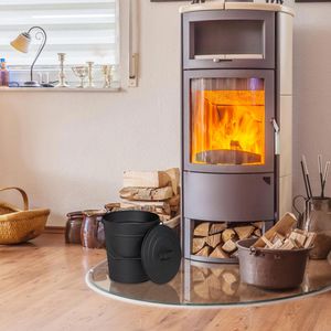 Produktbild für Ascheeimer Relaxdays 10030691, schwarz, mit Deckel