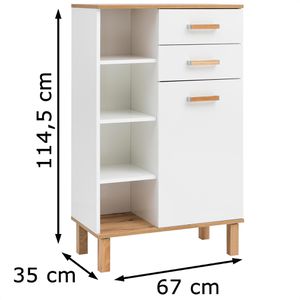 Produktbild für Highboard Schildmeyer Padua 142177, weiß, aus Holz