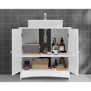 Produktbild für Waschbeckenunterschrank Vasagle BBC01WT, stehend