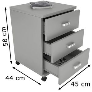 Produktbild für Rollcontainer VCM Tobila 917045, aus Holz, grau