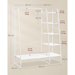 Produktbild für Garderobenständer Vasagle RGR116W02, weiß