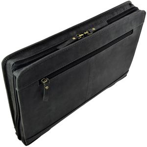 Produktbild für Schreibmappe Menzo MB24, Roma schwarz, Echt Leder