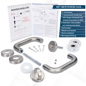 Produktbild für Drückergarnitur Alpertec Fair IV-R WC