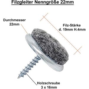 Produktbild für Filzgleiter SBS24 SA291, Ø 24mm
