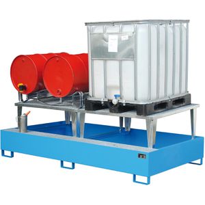 Produktbild für Auffangwanne BAUER AWA 1000-2, blau, aus Stahl