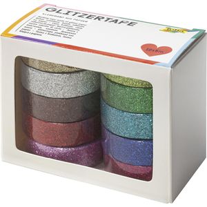 Washi-Tape Folia 28509 Glitzer, farbig sortiert