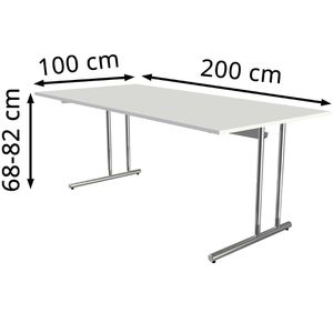 Produktbild für Schreibtisch Kerkmann Artline, weiß / silber