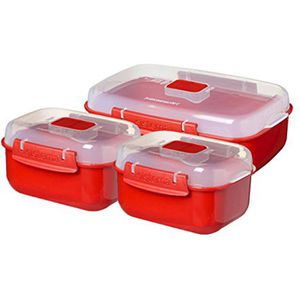 Produktbild für Mikrowellengeschirr Sistema Heat &amp; Eat 1153, rot, Kunststoff