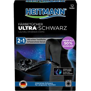 Textilfarbe Heitmann 2in1 Färbetücher, Ultra-Schwarz