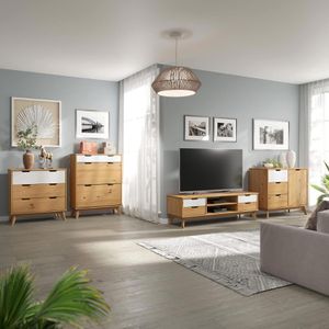 Produktbild für Lowboard CASARIA Borneo 109304, Massivholz, kiefer