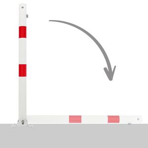 Produktbild für Absperrpfosten Alberts Klappy, rot/weiß, aus Metall