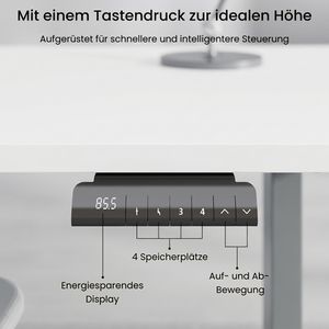Produktbild für Schreibtisch FlexiSpot E1S Pro, weiß / grau