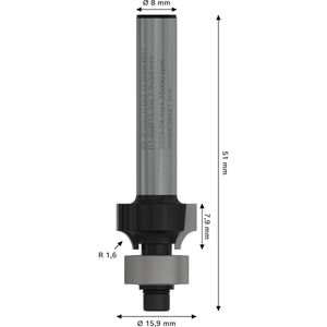 Produktbild für Fräser Bosch PRO Abrundfräser, 8 mm