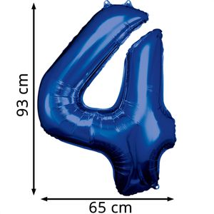 Produktbild für Luftballons Amscan 9907282, Riesenzahl 4, blau
