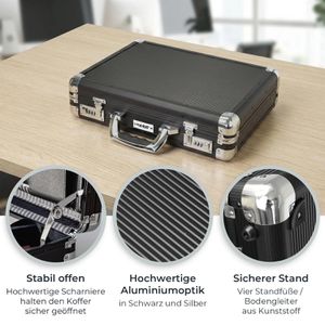 Produktbild für Aktenkoffer HMF 14651-02, schwarz, mit Laptopfach