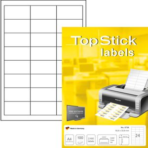 Universaletiketten TopStick labels, 8736, weiß
